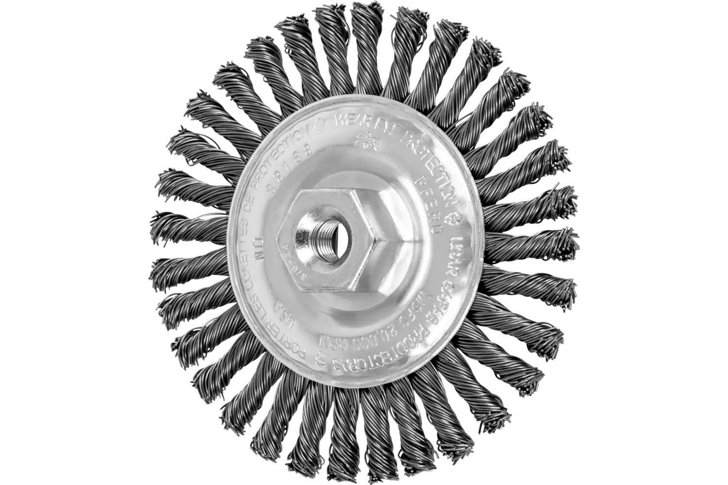 Picture of Pferd Stringer Bead Wheel Brush 4" Dia .020 Carbon Steel 3/8-24" Thread